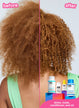 Red curly hair before and after results using k18.
